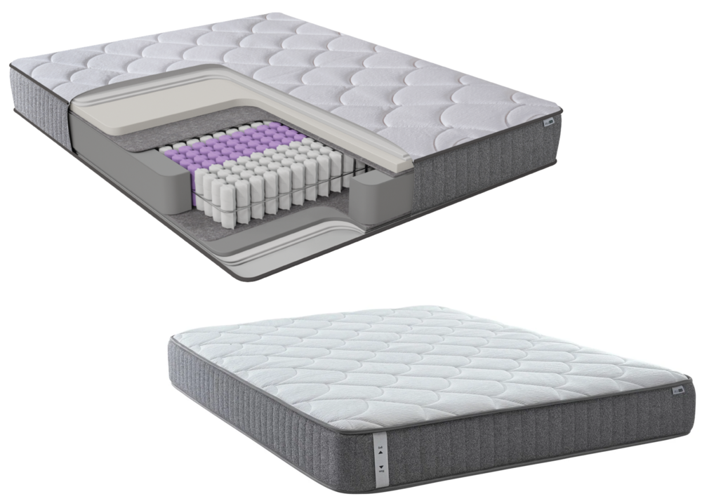 ARGAFORM Upholstered Bed with Storage & Pocket Spring Mattress –