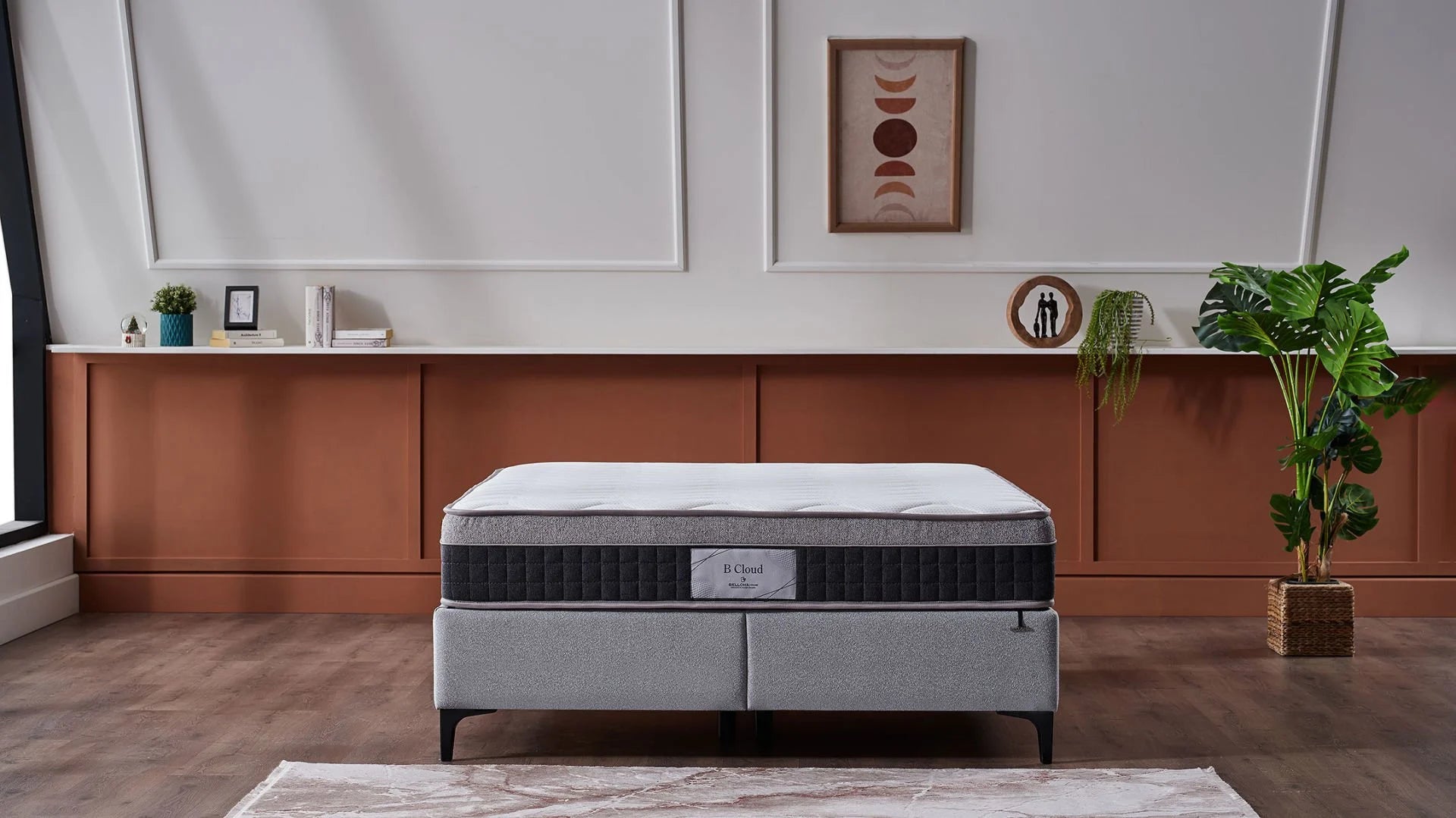 A CLOUD Boxspringbett mit Stauraum & 28 cm Pocket-Federkernmatratze. Stauraumbett Stabiler Metallrahmen