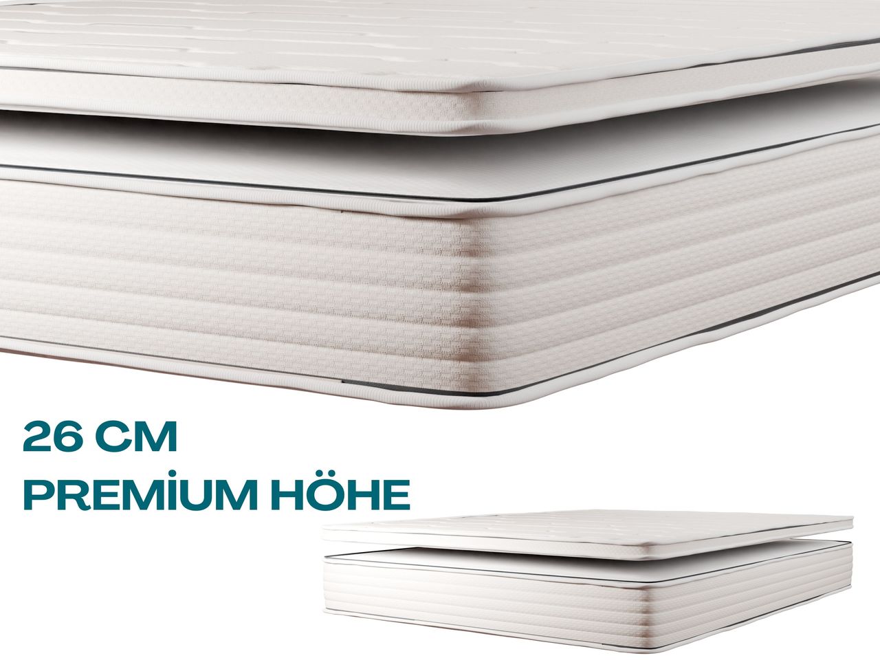 AH26 Norm Fleks, 7-Zonen Boxspring-Matratze mit abnehmbarem Topper