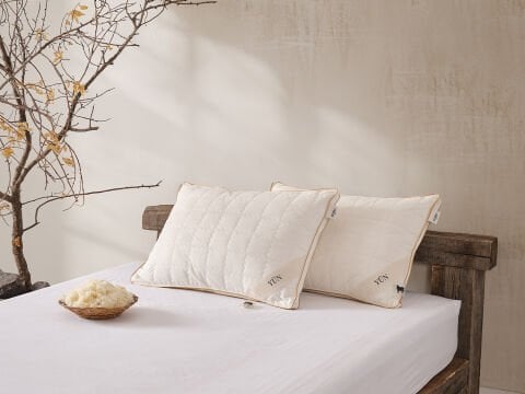 Wollkissen, Cremeweiß – 50 x 70 cm