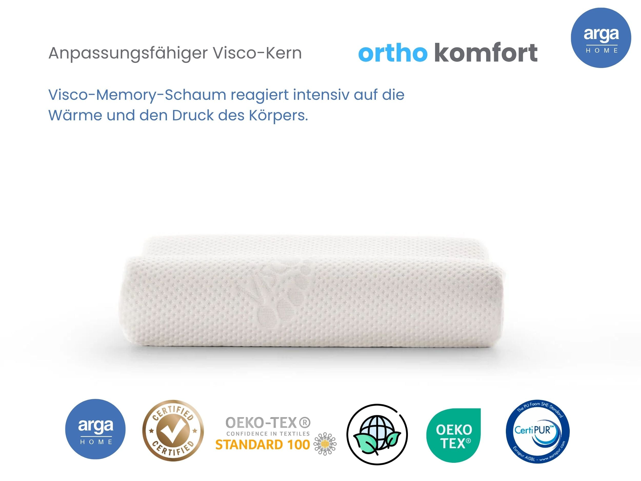 AH Ortho Comfort Nackenkissen – Memory-Schaum Kissen mit ergonomischer Wellenform