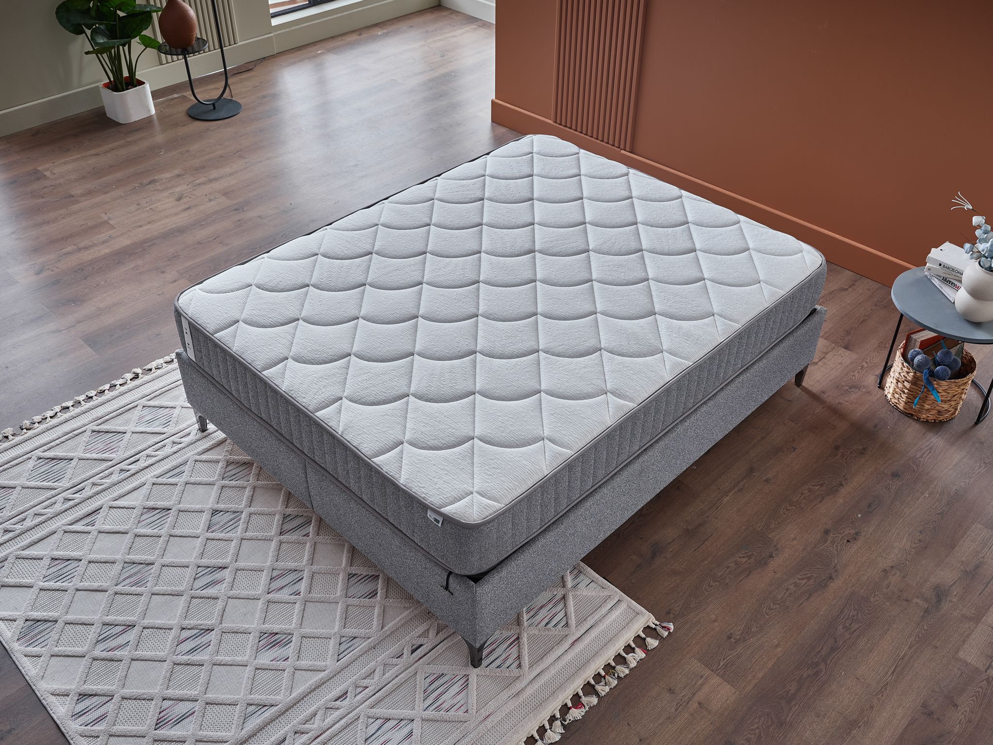 ARGAFORM Upholstered Bed with Storage & Pocket Spring Mattress –