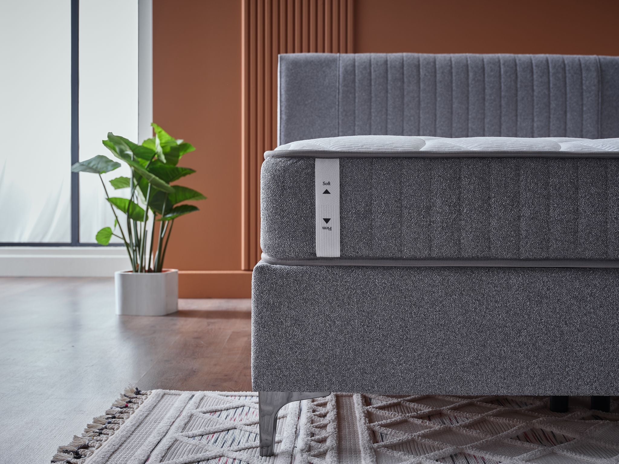 ARGAFORM Upholstered Bed with Storage & Pocket Spring Mattress –