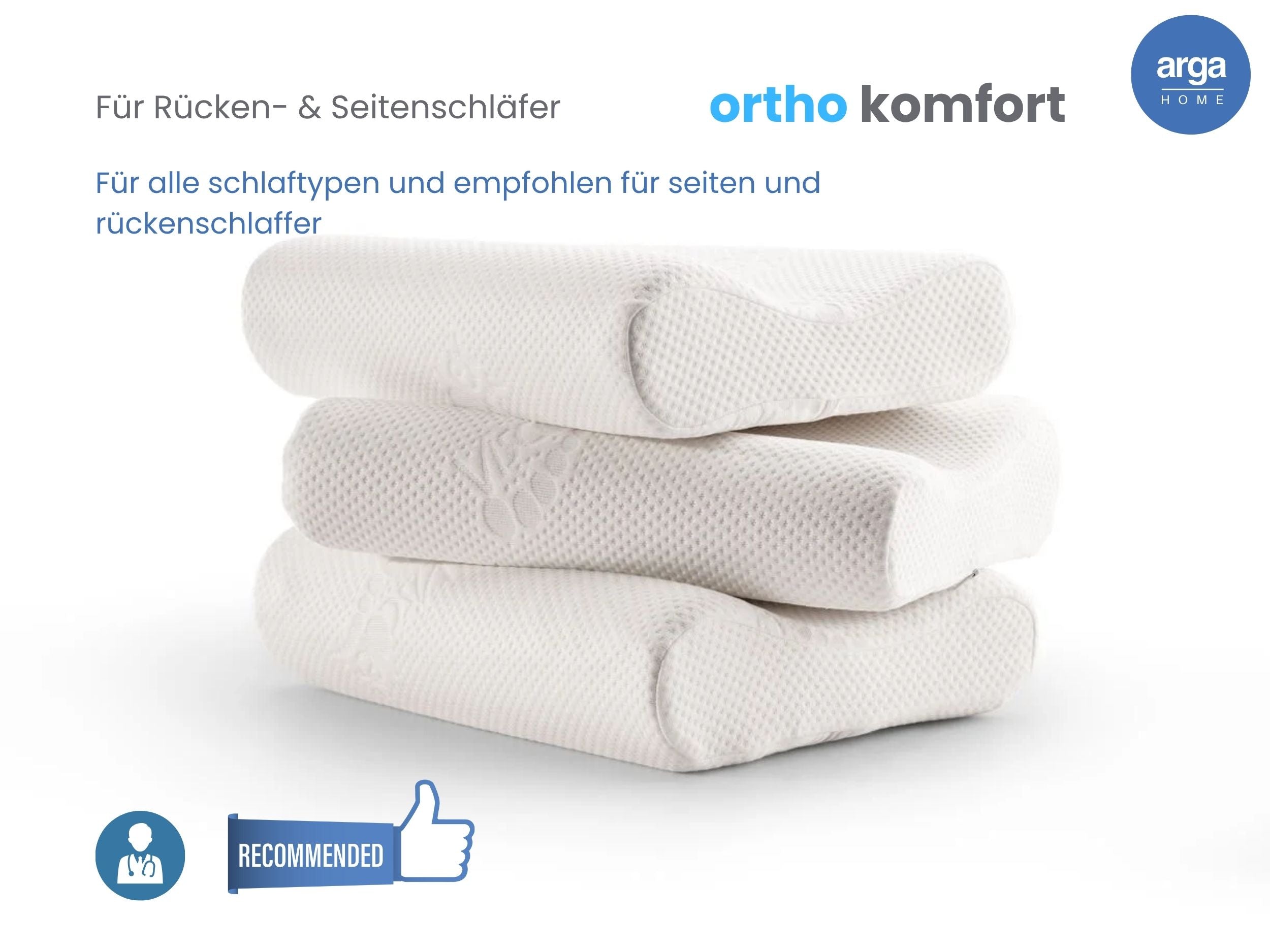AH Ortho Comfort Nackenkissen – Memory-Schaum Kissen mit ergonomischer Wellenform