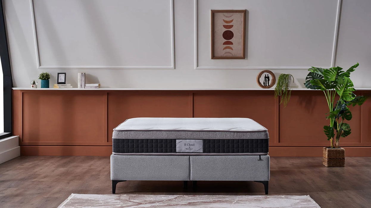 A CLOUD Polsterbett mit Stauraum & 28 cm Pocket-Federkernmatratze – Hochwertiges Boxspringbett