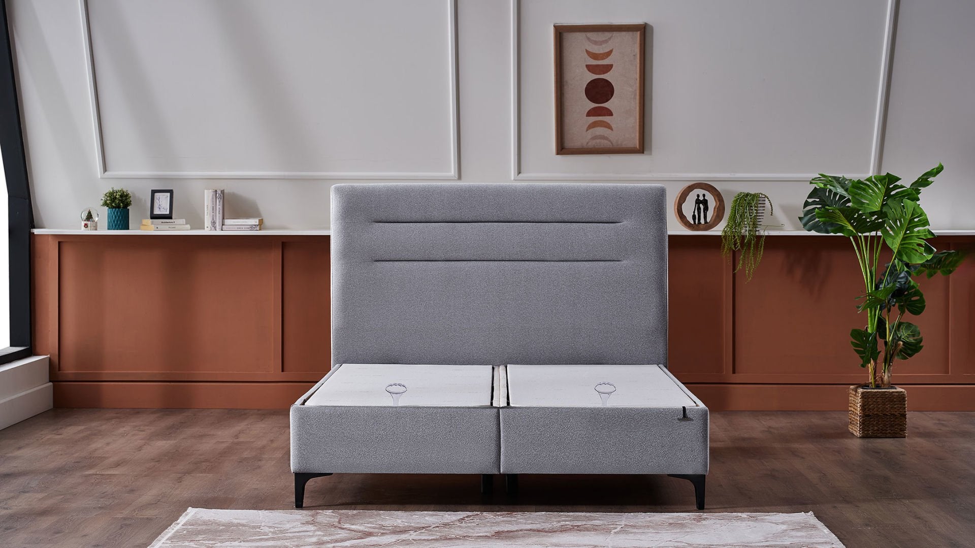A CLOUD Boxspringbett mit Stauraum & 28 cm Pocket-Federkernmatratze. Stauraumbett Stabiler Metallrahmen