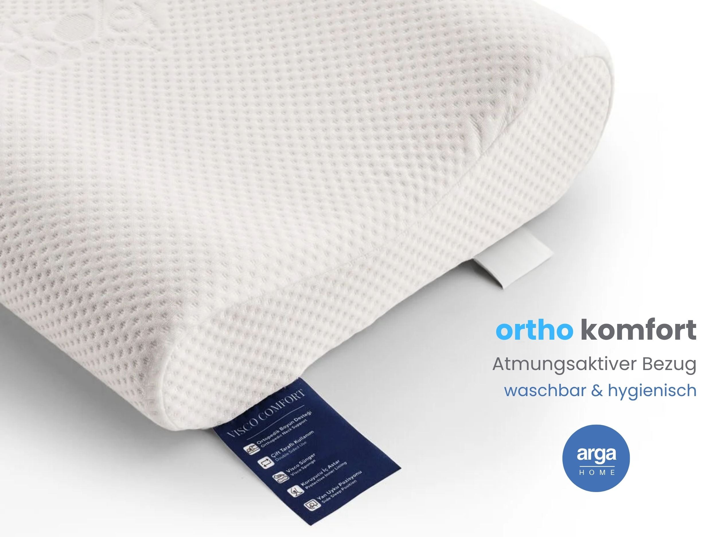 AH Ortho Comfort Nackenkissen – Memory-Schaum Kissen mit ergonomischer Wellenform