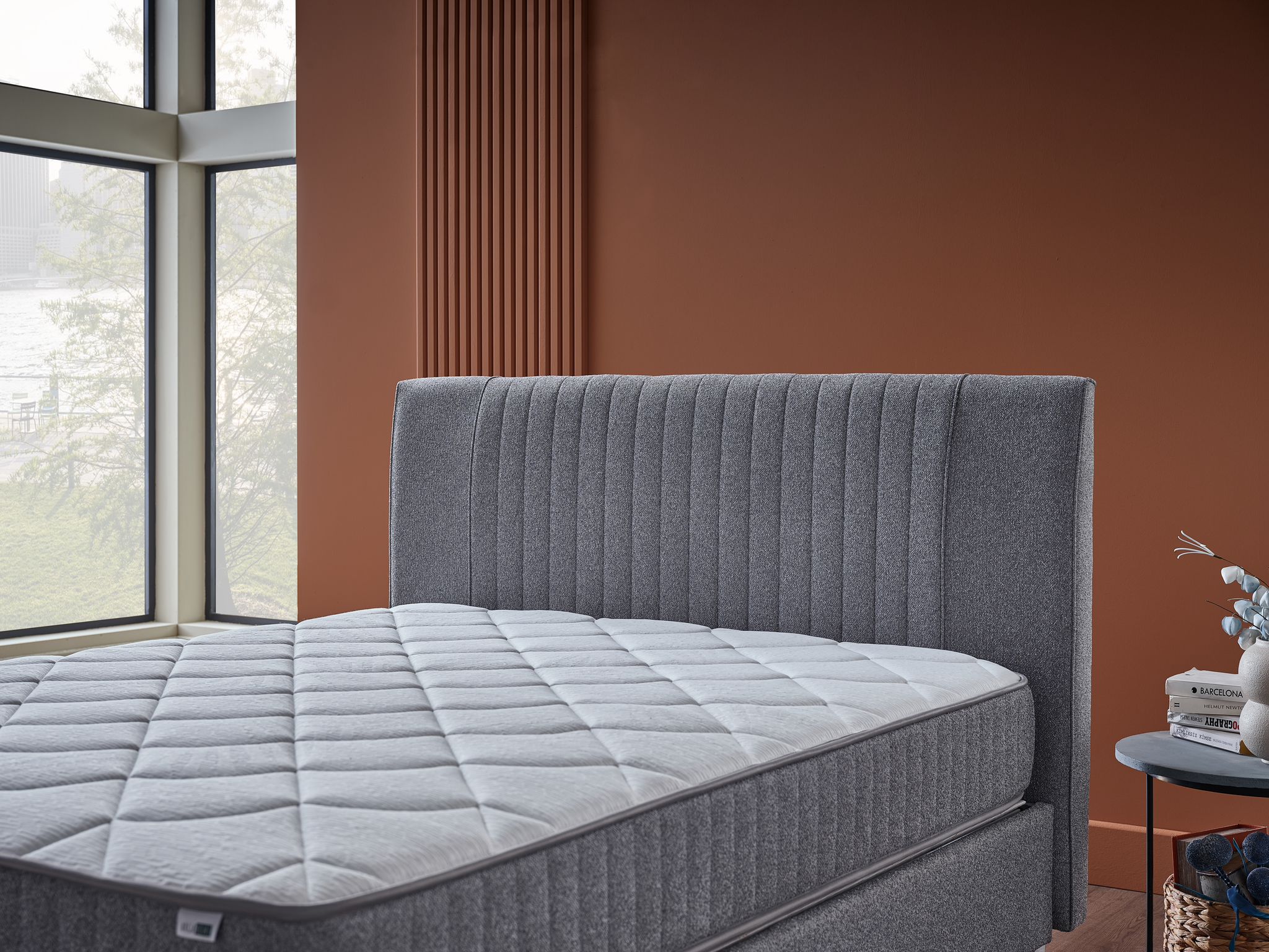 ARGAFORM Upholstered Bed with Storage & Pocket Spring Mattress –