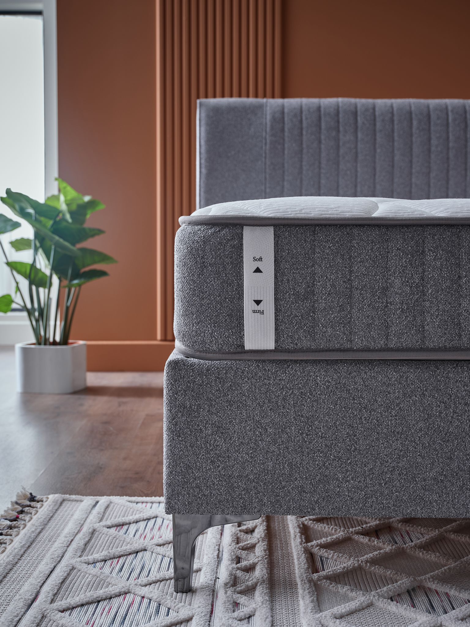 ARGAFORM Upholstered Bed with Storage & Pocket Spring Mattress –