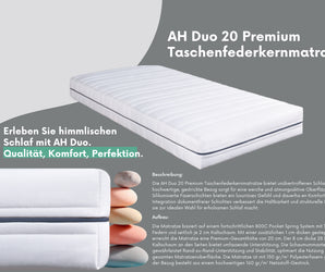AH20 Duo 7-Zonen Premium Taschenfederkernmatratze