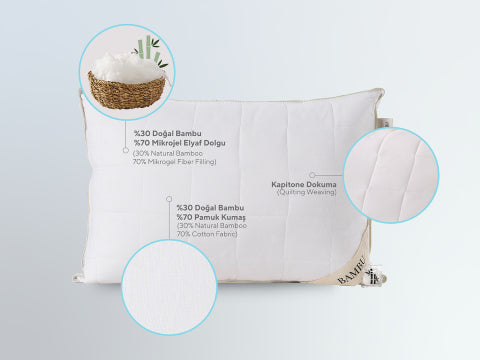 Bambus Kissen 50×70 cm – Komfortkissen mit Bambusfaser-Bezug