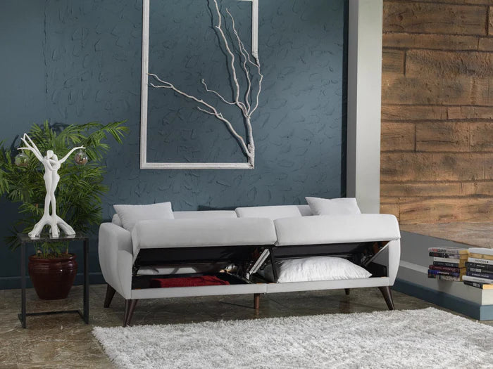 Flexy Schlafsofa 3-Sitzer mit Schlaffunktion, Bettkasten & wasserabweisendem Stoff – Modern, platzsparend, Couch für Gästezimmer Kinderzimmer & kleine Räume