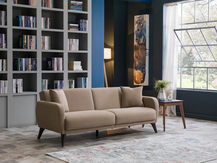 Flexy Schlafsofa 3-Sitzer mit Schlaffunktion, Bettkasten & wasserabweisendem Stoff – Modern, platzsparend, Couch für Gästezimmer Kinderzimmer & kleine Räume