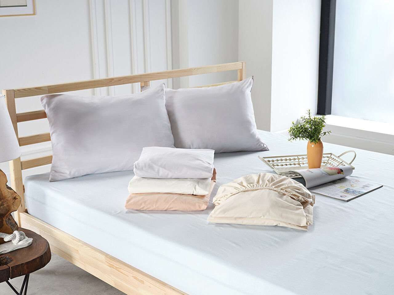 New Cotton Spannbettlaken 100% Baumwolle Spannbetttuch, bis 40 cm Matratzenhöhe  - - ARGAHOME