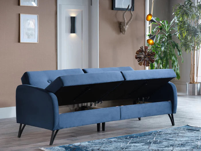 Juniper 3-Sitzer Schlafsofa mit Bettkasten und Schlaffunktion – Stilvolles Design,Schlaf Couch ideal für kleine Räume und als Gästebett