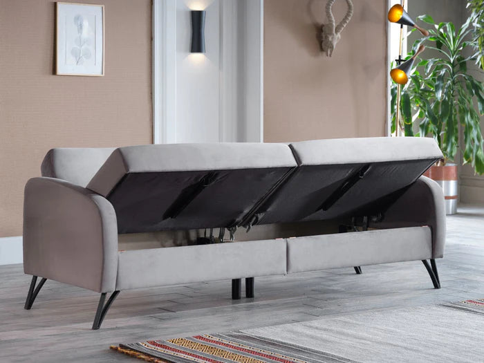 Juniper 3-Sitzer Schlafsofa mit Bettkasten und Schlaffunktion – Stilvolles Design,Schlaf Couch ideal für kleine Räume und als Gästebett